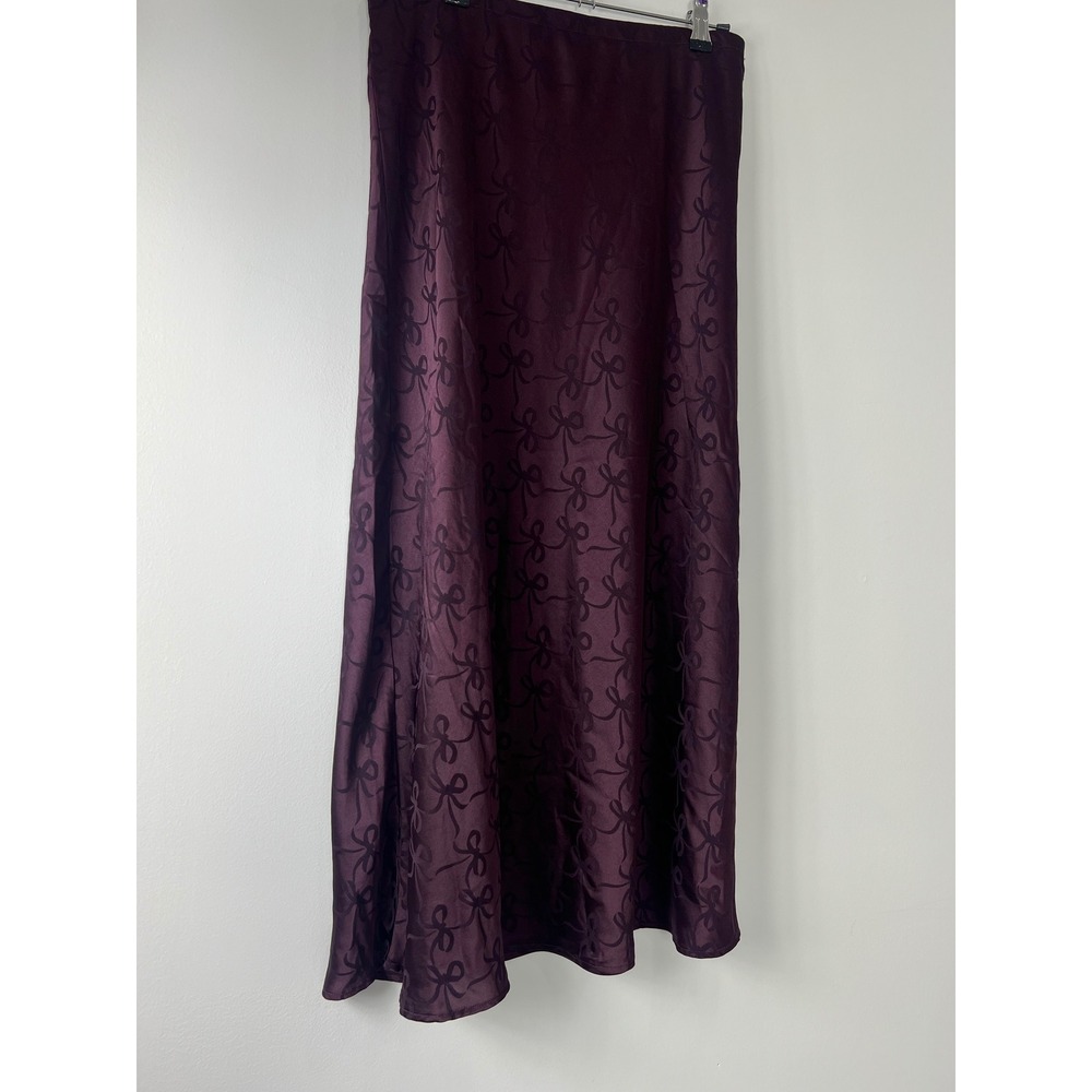 Purple Bow Embossed Maxi‎ Skirt Size M